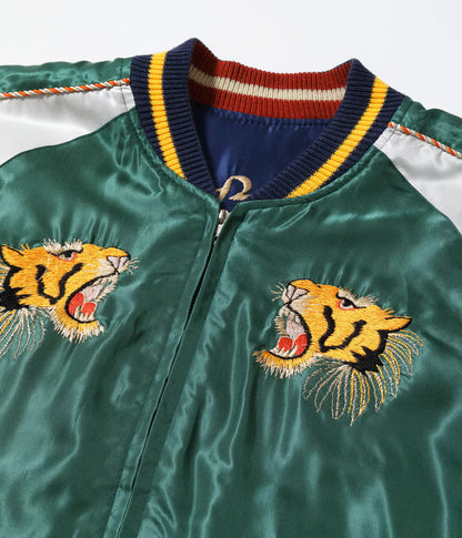 TT15972-145 / TAILOR TOYO Mid 1950s Style Acetate Souvenir Jacket “ROARING TIGER” × “EAGLE”