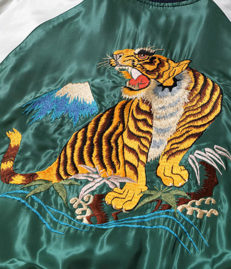 TT15972-145 / TAILOR TOYO Mid 1950s Style Acetate Souvenir Jacket “ROARING TIGER” × “EAGLE”