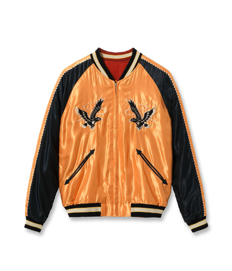 TT15972-159 / TAILOR TOYO Mid 1950s Style Acetate Souvenir Jacket “BLACK EAGLE” × “DRAGON HEAD”