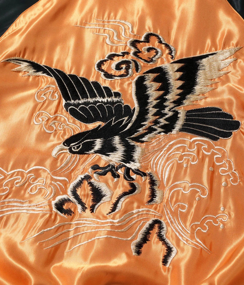 TT15972-159 / TAILOR TOYO Mid 1950s Style Acetate Souvenir Jacket “BLACK EAGLE” × “DRAGON HEAD”