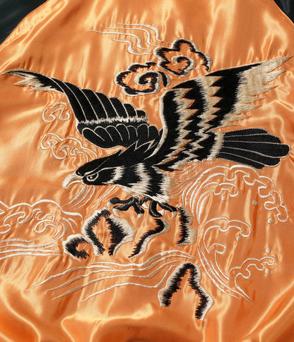 TT15972-159 / TAILOR TOYO Mid 1950s Style Acetate Souvenir Jacket “BLACK EAGLE” × “DRAGON HEAD”