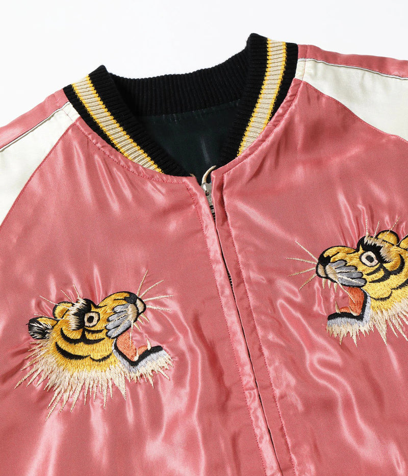 TT15972-219 / TAILOR TOYO Mid 1950s Style Acetate Souvenir Jacket “WHITE DRAGON” × “TIGER HEAD”