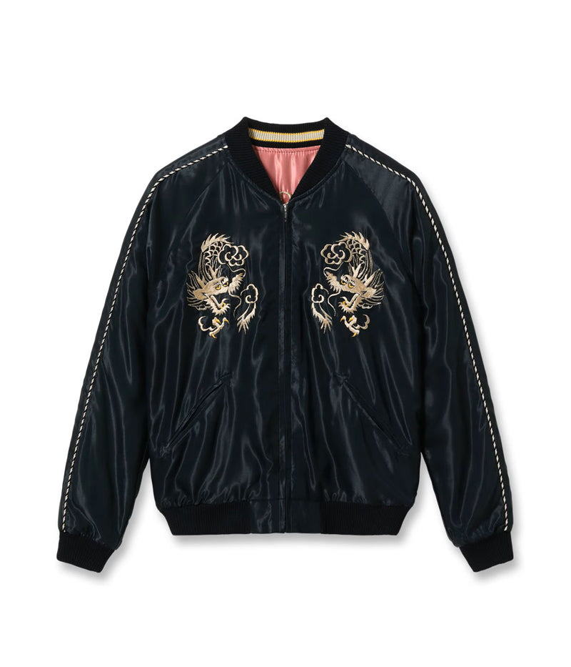 TT15972-219 / TAILOR TOYO Mid 1950s Style Acetate Souvenir Jacket “WHITE DRAGON” × “TIGER HEAD”
