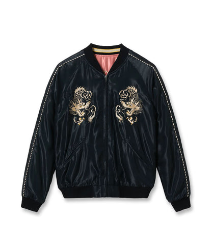 TT15972-219 / TAILOR TOYO Mid 1950s Style Acetate Souvenir Jacket “WHITE DRAGON” × “TIGER HEAD”