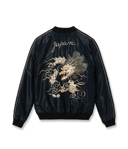 TT15972-219 / TAILOR TOYO Mid 1950s Style Acetate Souvenir Jacket “WHITE DRAGON” × “TIGER HEAD”