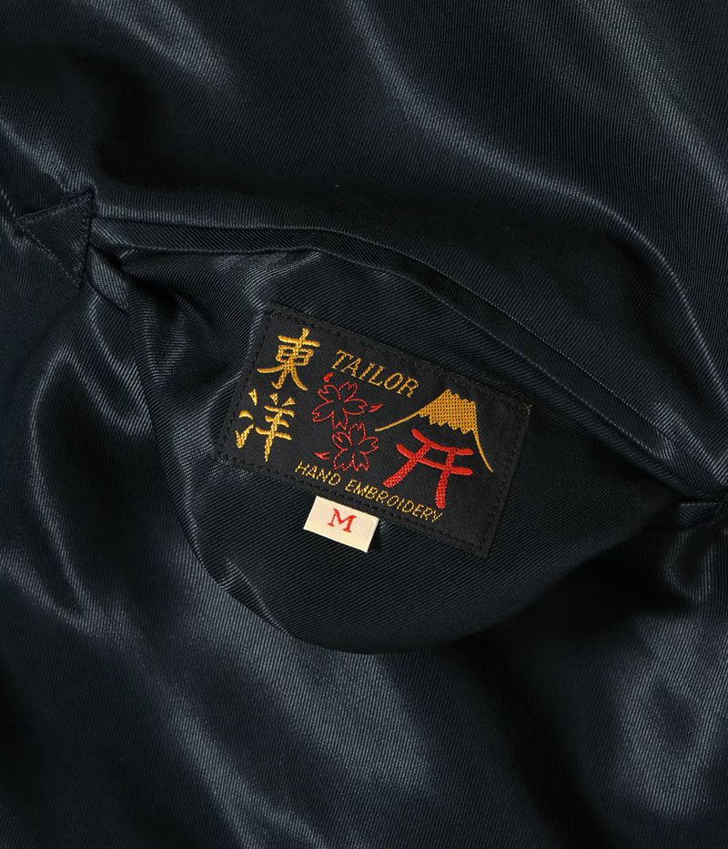 TT15972-219 / TAILOR TOYO Mid 1950s Style Acetate Souvenir Jacket “WHITE DRAGON” × “TIGER HEAD”