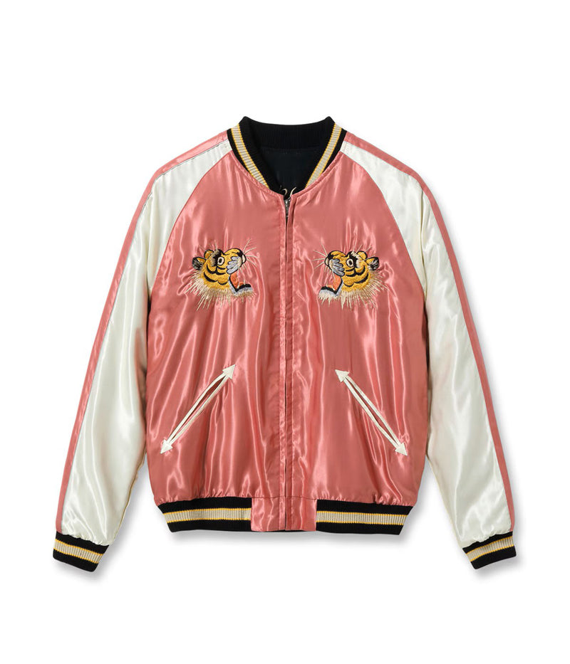 TT15972-219 / TAILOR TOYO Mid 1950s Style Acetate Souvenir Jacket “WHITE DRAGON” × “TIGER HEAD”
