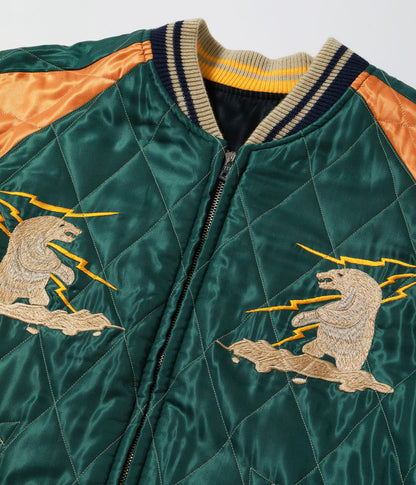 TT15973-119 / TAILOR TOYO Late 1950s Style Acetate Quilted Souvenir Jacket “MOOSE” × “ALASKAN EAGLE”