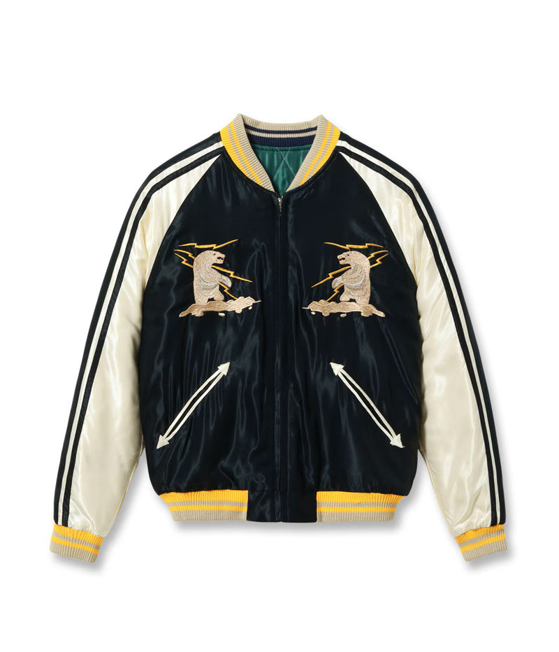 TT15973-119 / TAILOR TOYO Late 1950s Style Acetate Quilted Souvenir Jacket “MOOSE” × “ALASKAN EAGLE”