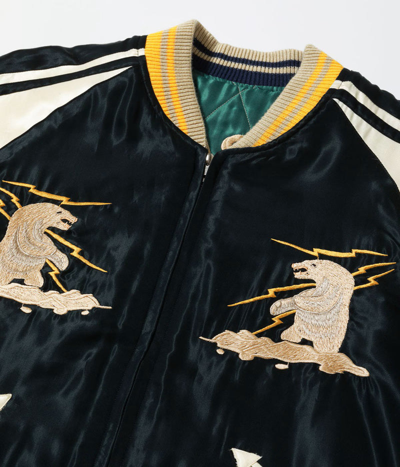 TT15973-119 / TAILOR TOYO Late 1950s Style Acetate Quilted Souvenir Jacket “MOOSE” × “ALASKAN EAGLE”