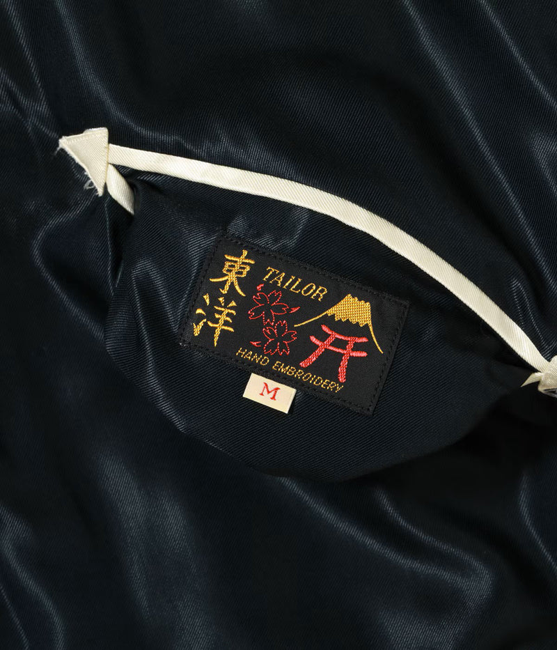 TT15973-119 / TAILOR TOYO Late 1950s Style Acetate Quilted Souvenir Jacket “MOOSE” × “ALASKAN EAGLE”