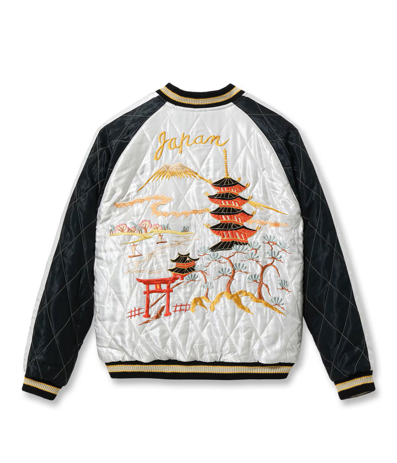 TT15974-119 / TAILOR TOYO Mid 1950s Style Velveteen Souvenir Jacket “RED TIGER” × “LANDSCAPE”