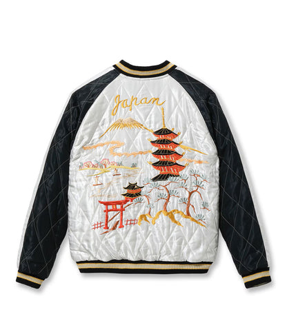 TT15974-119 / TAILOR TOYO Mid 1950s Style Velveteen Souvenir Jacket “RED TIGER” × “LANDSCAPE”