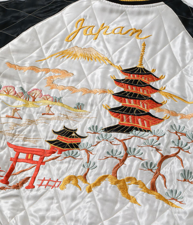 TT15974-119 / TAILOR TOYO Mid 1950s Style Velveteen Souvenir Jacket “RED TIGER” × “LANDSCAPE”