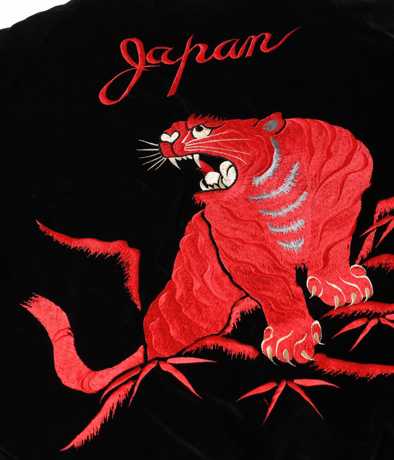 TT15974-119 / TAILOR TOYO Mid 1950s Style Velveteen Souvenir Jacket “RED TIGER” × “LANDSCAPE”