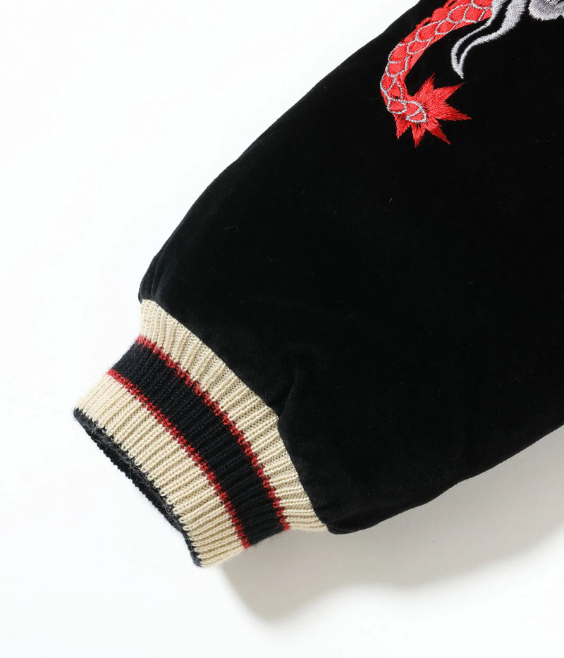 TT15974-119 / TAILOR TOYO Mid 1950s Style Velveteen Souvenir Jacket “RED TIGER” × “LANDSCAPE”