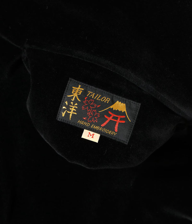 TT15974-119 / TAILOR TOYO Mid 1950s Style Velveteen Souvenir Jacket “RED TIGER” × “LANDSCAPE”