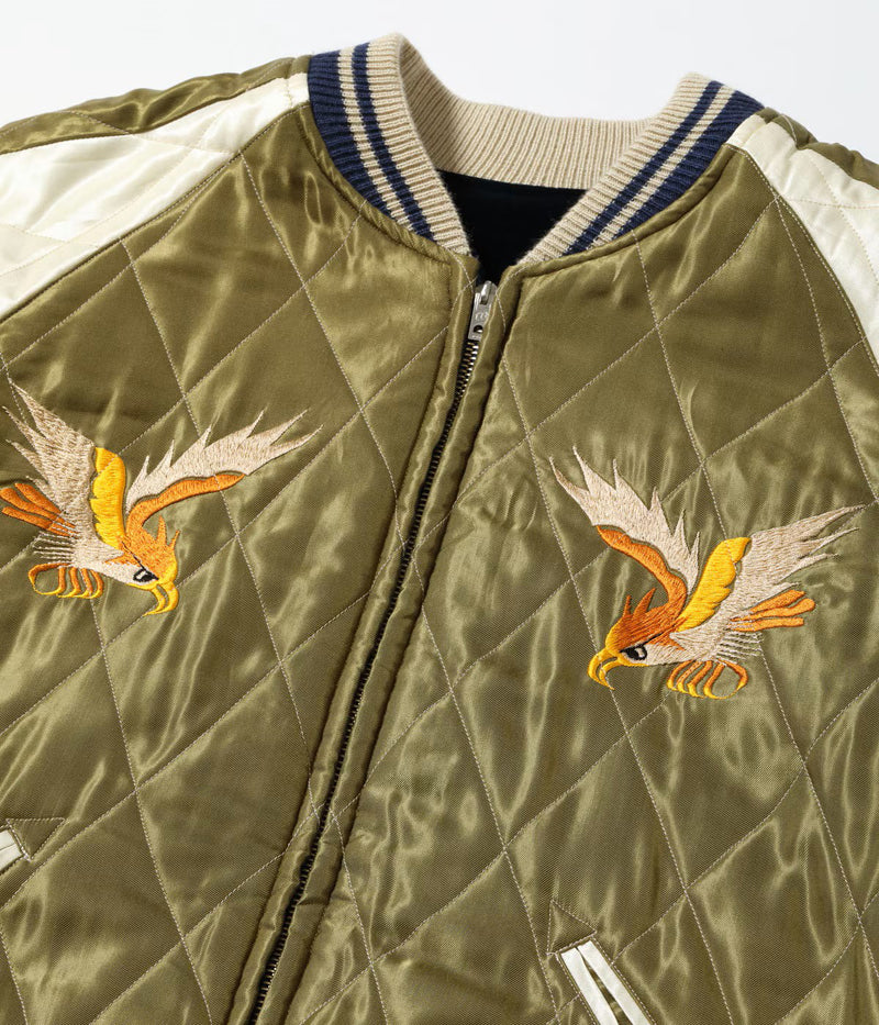 TT15974-128 / TAILOR TOYO Mid 1950s Style Velveteen Souvenir Jacket “WHITE DRAGON” × “JAPAN MAP”
