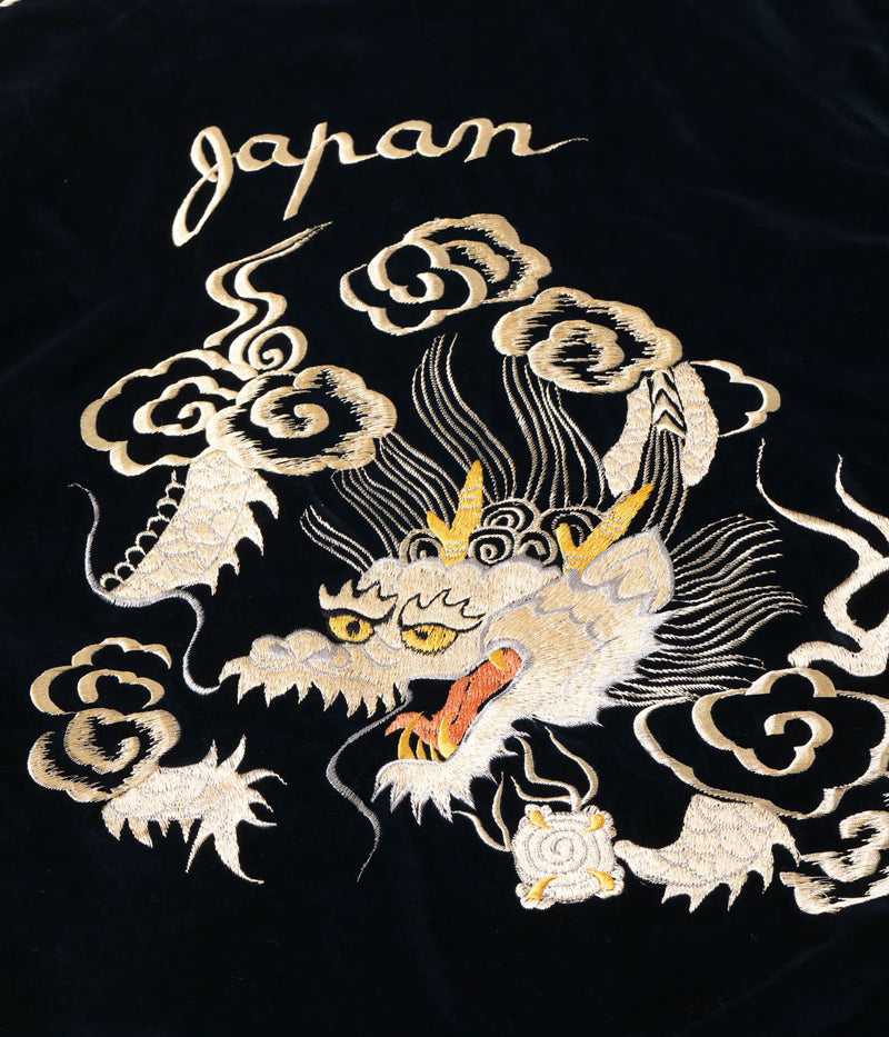 TT15974-128 / TAILOR TOYO Mid 1950s Style Velveteen Souvenir Jacket “WHITE DRAGON” × “JAPAN MAP”