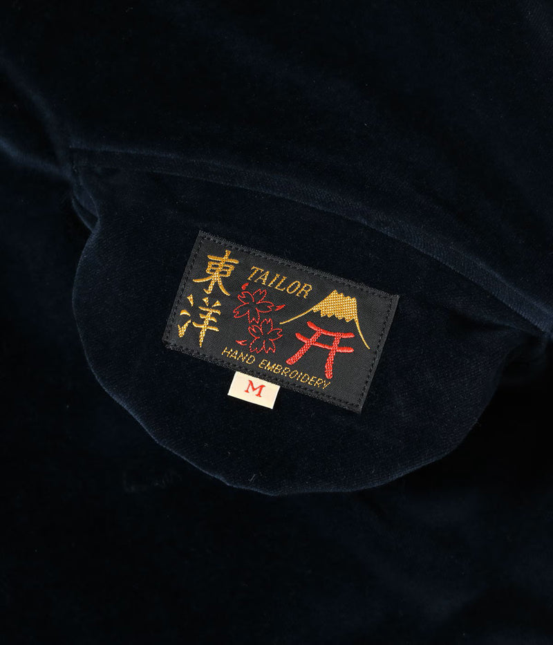 TT15974-128 / TAILOR TOYO Mid 1950s Style Velveteen Souvenir Jacket “WHITE DRAGON” × “JAPAN MAP”