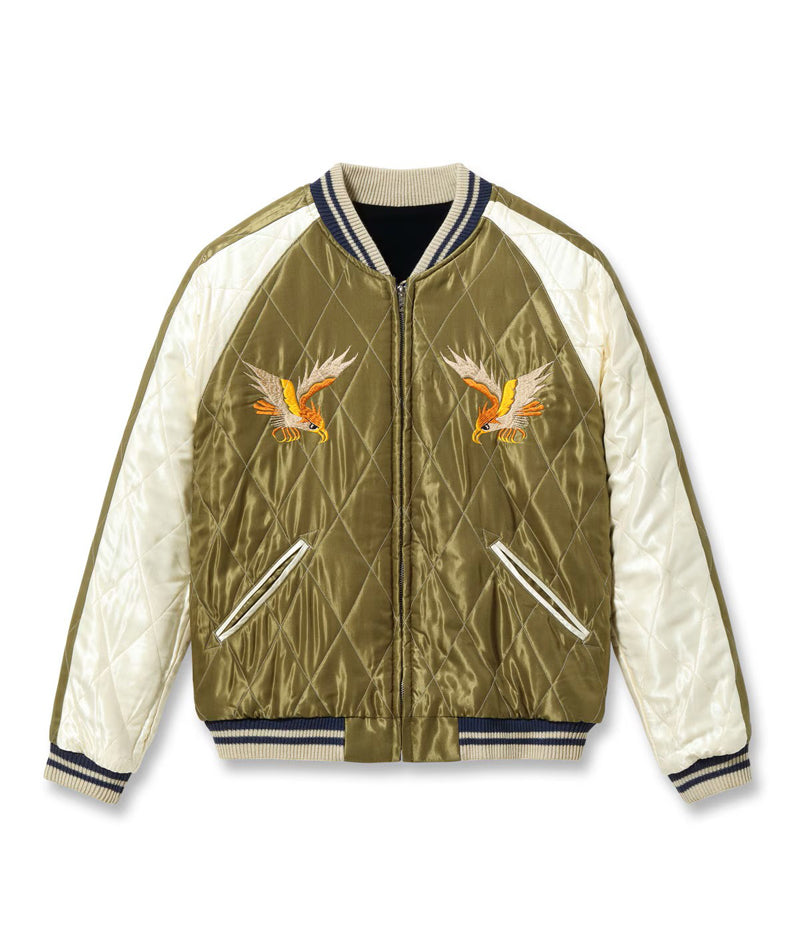 TT15974-128 / TAILOR TOYO Mid 1950s Style Velveteen Souvenir Jacket “WHITE DRAGON” × “JAPAN MAP”