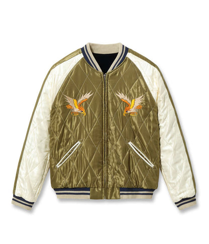 TT15974-128 / TAILOR TOYO Mid 1950s Style Velveteen Souvenir Jacket “WHITE DRAGON” × “JAPAN MAP”