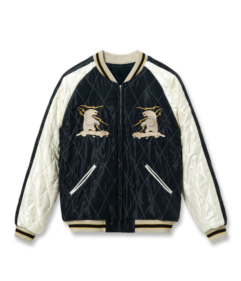 TT15974-145 / TAILOR TOYO Late 1950s Style Velveteen Souvenir Jacket “POLAR BEAR” × “ALASKA MAP”