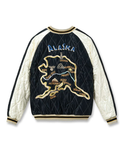 TT15974-145 / TAILOR TOYO Late 1950s Style Velveteen Souvenir Jacket “POLAR BEAR” × “ALASKA MAP”