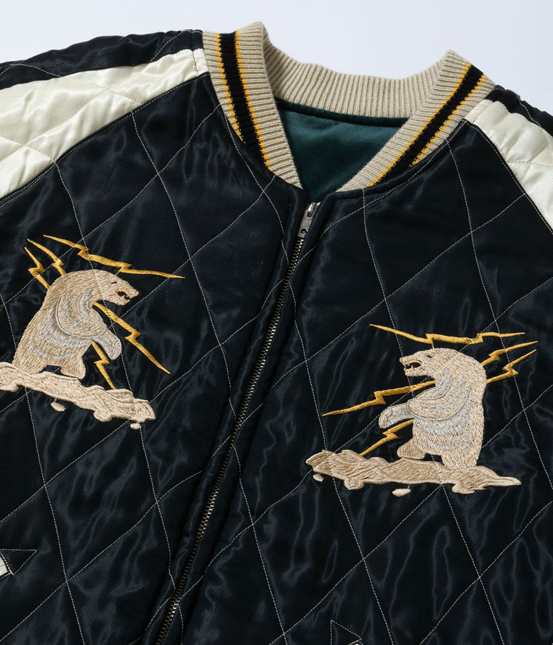 TT15974-145 / TAILOR TOYO Late 1950s Style Velveteen Souvenir Jacket “POLAR BEAR” × “ALASKA MAP”
