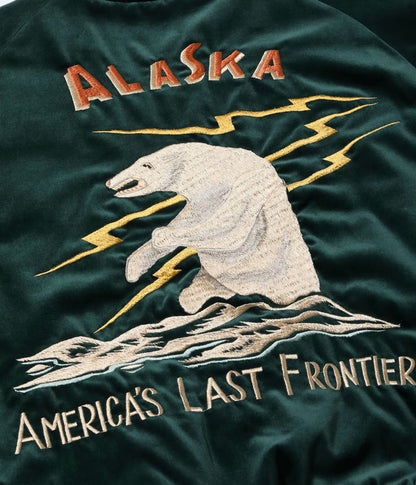 TT15974-145 / TAILOR TOYO Late 1950s Style Velveteen Souvenir Jacket “POLAR BEAR” × “ALASKA MAP”