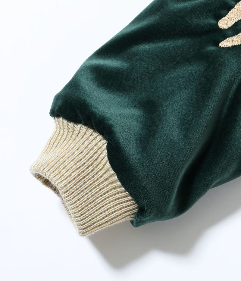 TT15974-145 / TAILOR TOYO Late 1950s Style Velveteen Souvenir Jacket “POLAR BEAR” × “ALASKA MAP”