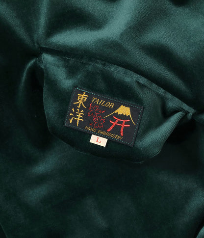 TT15974-145 / TAILOR TOYO Late 1950s Style Velveteen Souvenir Jacket “POLAR BEAR” × “ALASKA MAP”