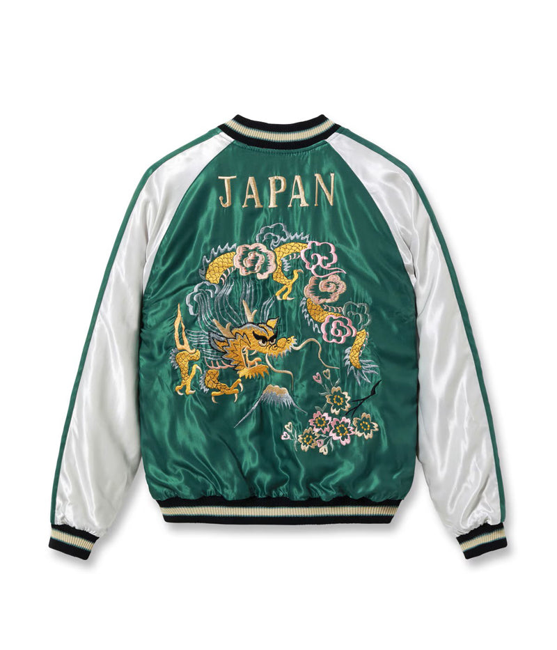 TT15975-119 / TAILOR TOYO Mid 1950s Style Velveteen (Two-tone) × Acetate Souvenir Jacket “WHITE TIGER” × “GOLD DRAGON”