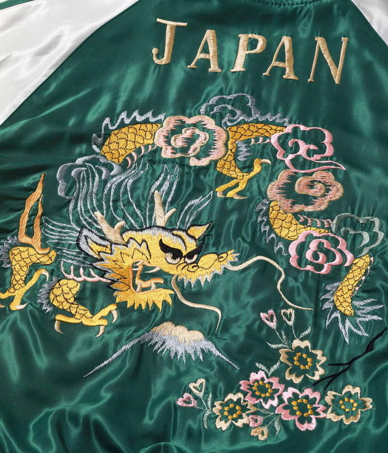 TT15975-119 / TAILOR TOYO Mid 1950s Style Velveteen (Two-tone) × Acetate Souvenir Jacket “WHITE TIGER” × “GOLD DRAGON”
