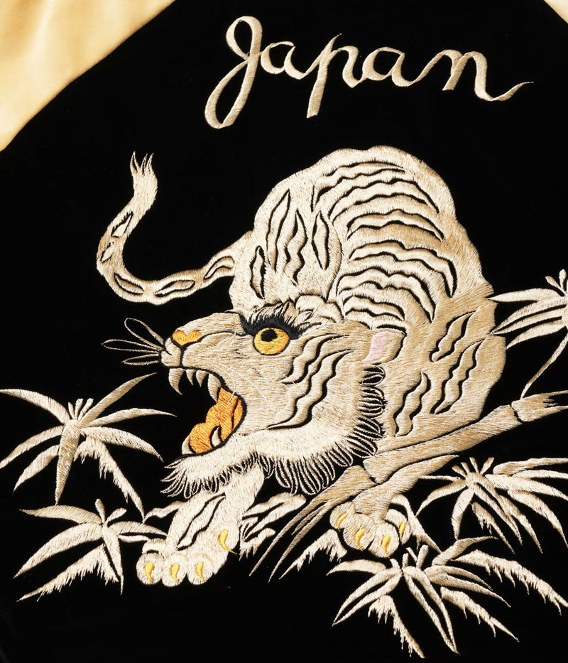 TT15975-119 / TAILOR TOYO Mid 1950s Style Velveteen (Two-tone) × Acetate Souvenir Jacket “WHITE TIGER” × “GOLD DRAGON”