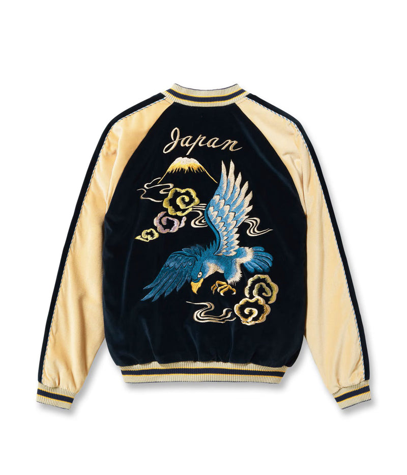 TT15975-128 / TAILOR TOYO Mid 1950s Style Velveteen (Two-tone) × Acetate Souvenir Jacket “BLUE EAGLE” × “ROARING TIGER”