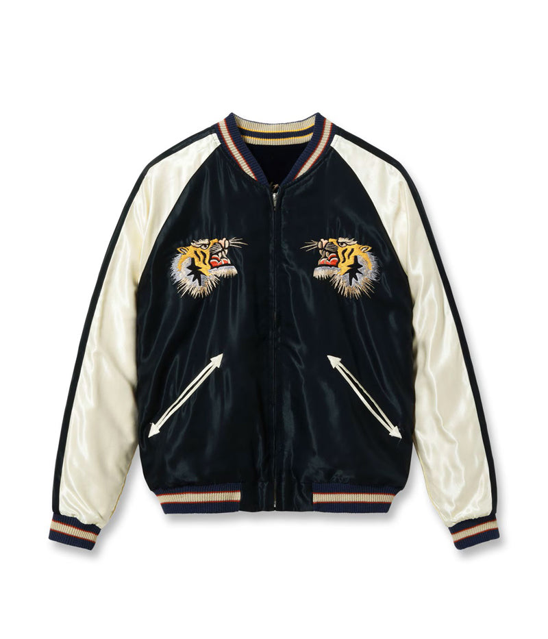 TT15975-128 / TAILOR TOYO Mid 1950s Style Velveteen (Two-tone) × Acetate Souvenir Jacket “BLUE EAGLE” × “ROARING TIGER”