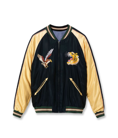 TT15976-119 / TAILOR TOYO Early 1950s Style Acetate Souvenir Jacket “ROARING TIGER” × “GOLD DRAGON” (AGING MODEL)