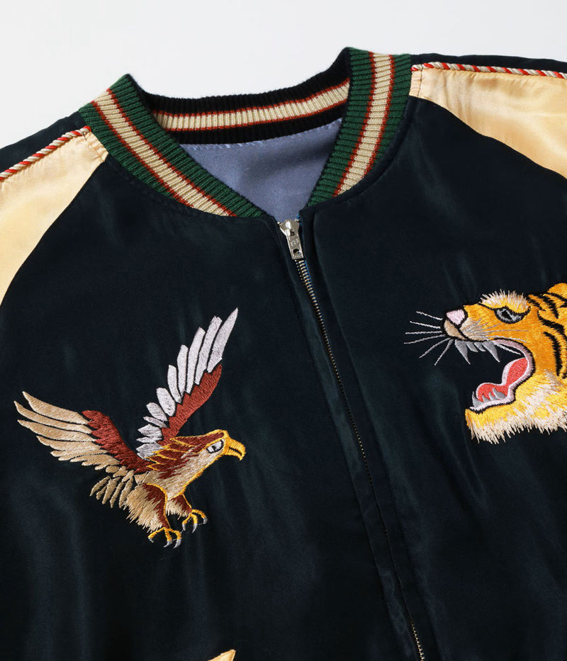 TT15976-119 / TAILOR TOYO Early 1950s Style Acetate Souvenir Jacket “ROARING TIGER” × “GOLD DRAGON” (AGING MODEL)