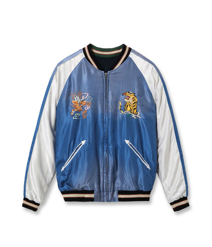 TT15976-119 / TAILOR TOYO Early 1950s Style Acetate Souvenir Jacket “ROARING TIGER” × “GOLD DRAGON” (AGING MODEL)