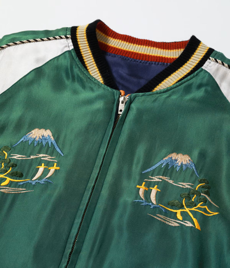 TT15982-145 / TAILOR TOYO Mid 1950s Style Acetate Souvenir Jacket “LANDSCAPE” × “EAGLE” (AGING MODEL)
