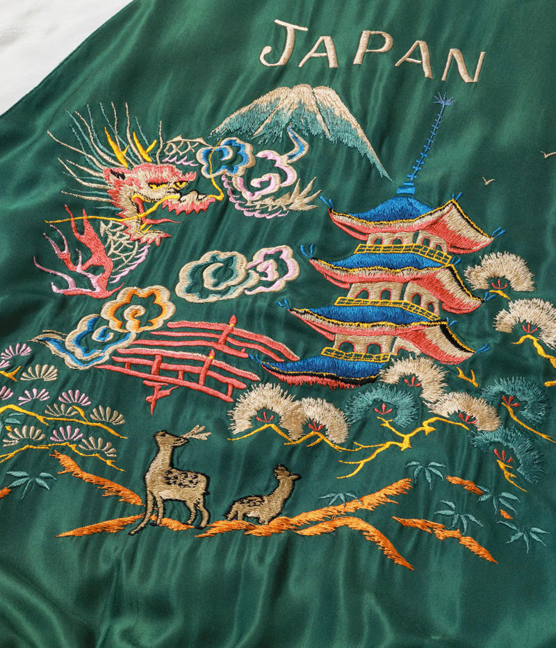 TT15982-145 / TAILOR TOYO Mid 1950s Style Acetate Souvenir Jacket “LANDSCAPE” × “EAGLE” (AGING MODEL)