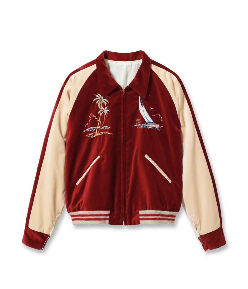 TT16010-170 / KOSHO & CO. TAILOR TOYO Late 1950s Style Velveteen × Acetate Souvenir Jacket Special Edition “GUAM ISLANDS” × “SEAHORSE”
