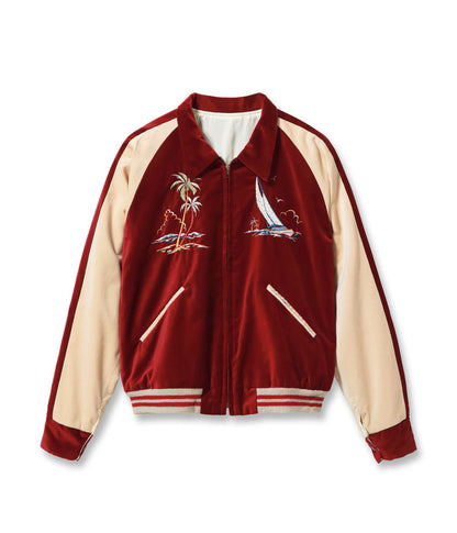 TT16010-170 / KOSHO & CO. TAILOR TOYO Late 1950s Style Velveteen × Acetate Souvenir Jacket Special Edition “GUAM ISLANDS” × “SEAHORSE”