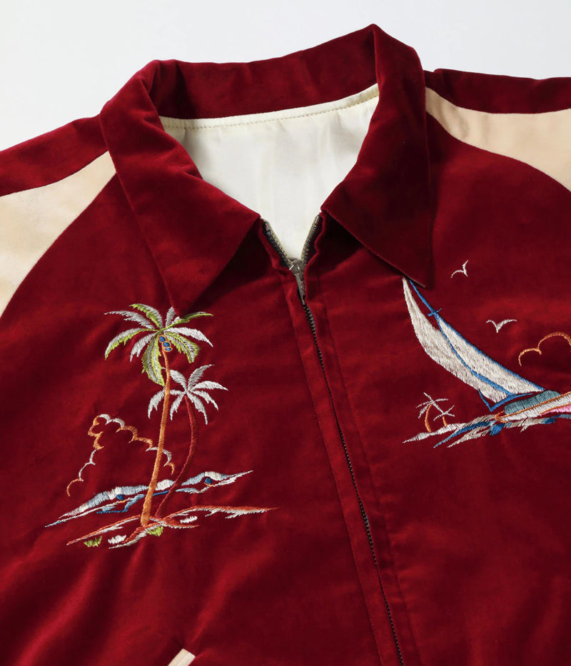 TT16010-170 / KOSHO & CO. TAILOR TOYO Late 1950s Style Velveteen × Acetate Souvenir Jacket Special Edition “GUAM ISLANDS” × “SEAHORSE”