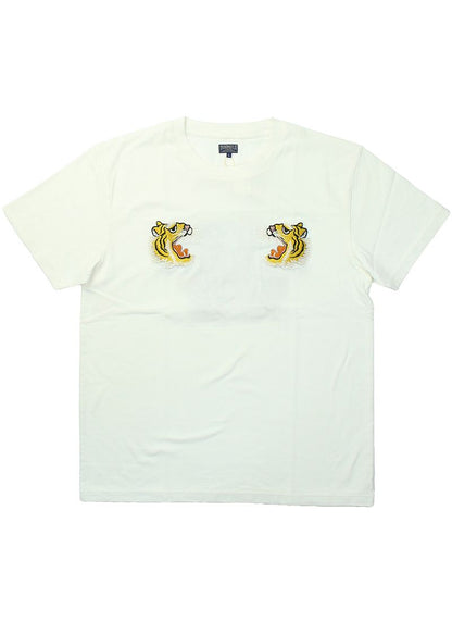 TT79391 テーラー東洋 スカジャン柄 刺繍 Tシャツ - TIGER HEAD -