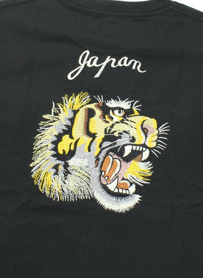 TT79391 テーラー東洋 スカジャン柄 刺繍 Tシャツ - TIGER HEAD -