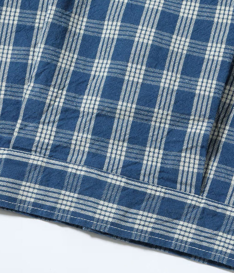 US15902 / UNION SUPPLY PALAKA CHECK SHIRT BLOUSE W/chain emb'd