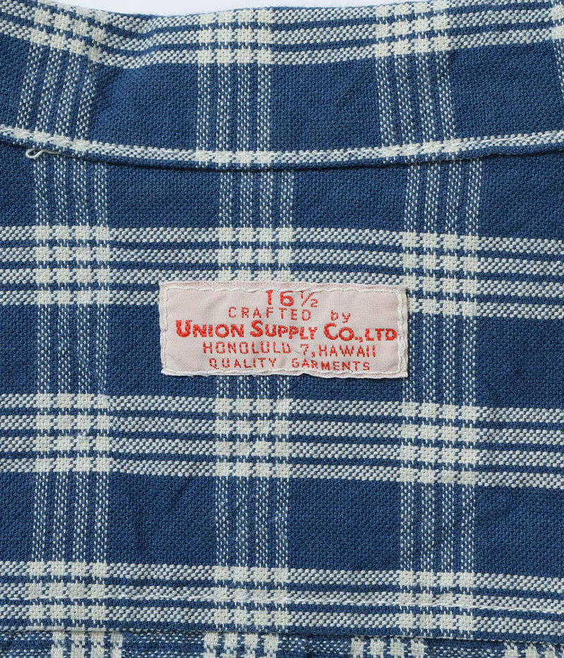 US15902 / UNION SUPPLY PALAKA CHECK SHIRT BLOUSE W/chain emb'd