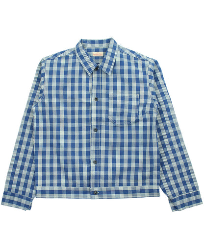 US15902 / UNION SUPPLY PALAKA CHECK SHIRT BLOUSE W/chain emb'd